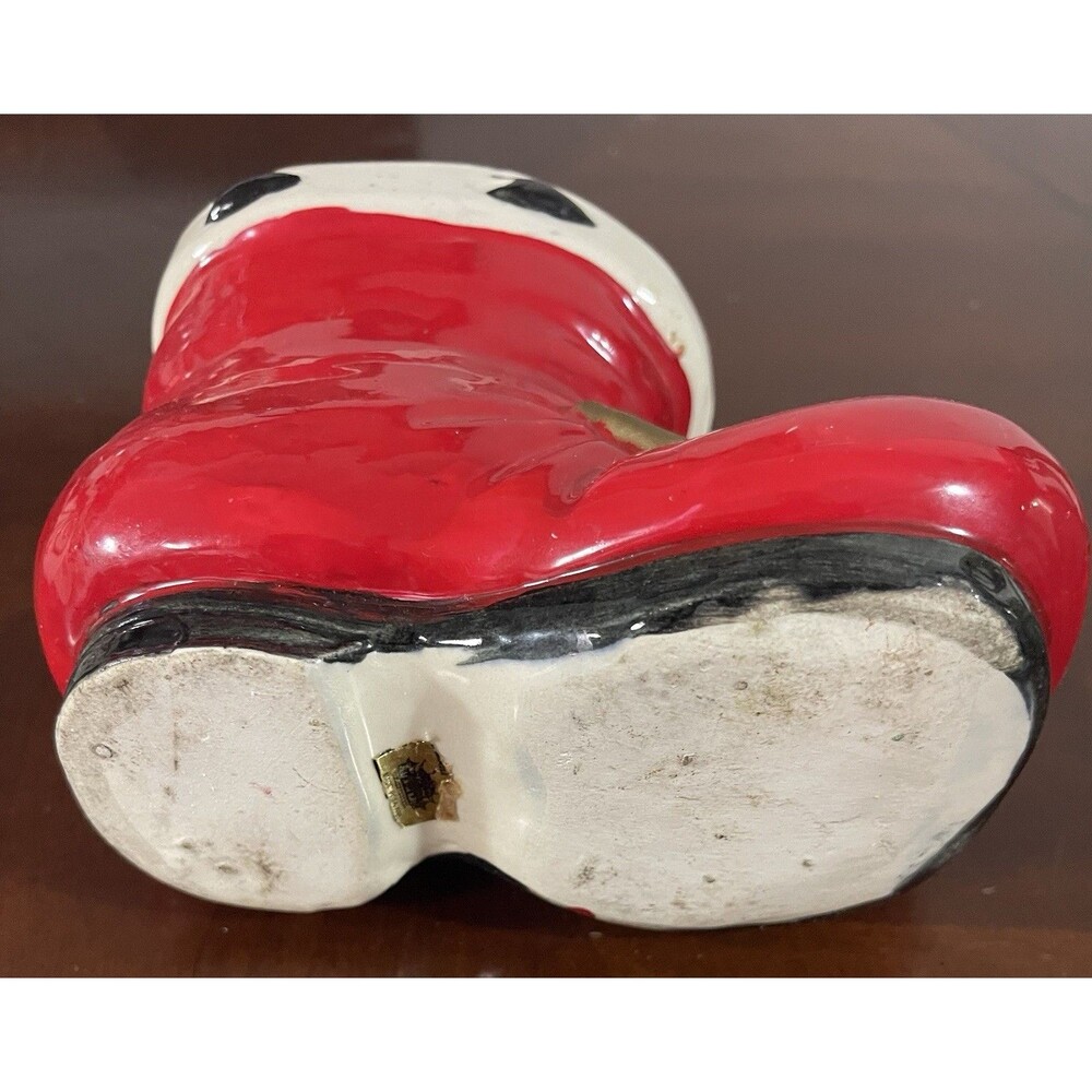 Vintage Santa Boot Ceramic Hand Painted Planter Or Candy Dish Figurine - Picture 6 of 8